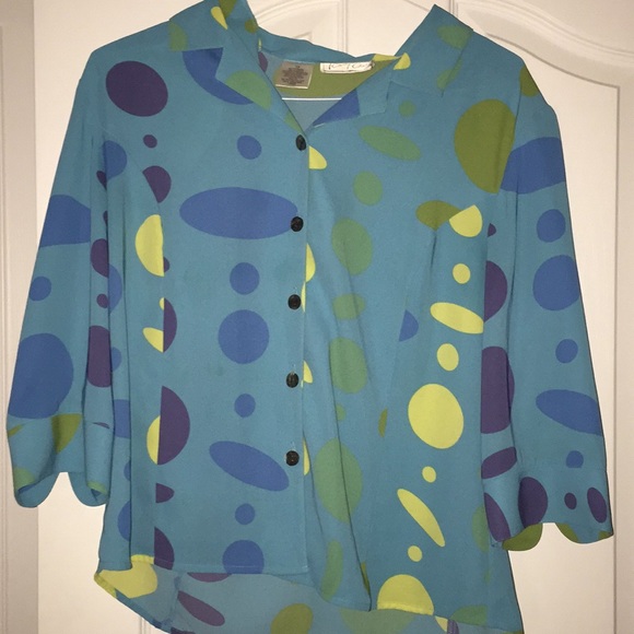 Kathy Che blue polka blouse - Picture 5 of 5